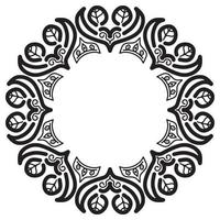 Mandala frame with abstract floral ornament vector