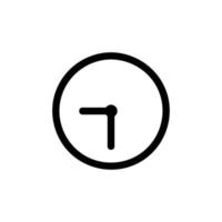 Clock Vector Icon, Outline style, isolated on white Background.