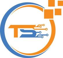 TS technology logo vector