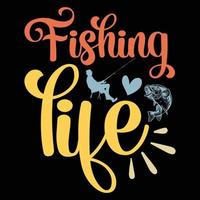 Fishing life t-shirt design vector