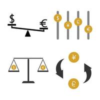 Currency Exchange Analysis and Comparison Vektor vector