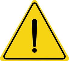 Yellow warning sign . Hazard warning attention sign with exclamation mark symbol vector