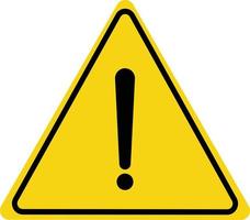 Yellow warning sign . Hazard warning attention sign with exclamation mark symbol vector