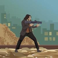 Man with Gun Concept vector