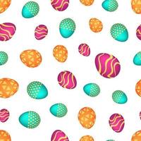 Seamless pattern with colorful Easter eggs. Vector illustration