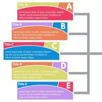 Five steps infographic design elements. Step by step infographic design template. Vector illustration