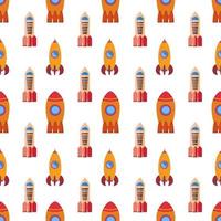 Seamless pattern with space rocket. Vector illustration.