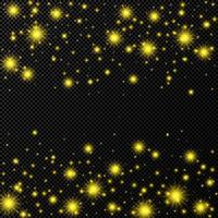 oro fondo con estrellas y polvo destellos aislado en oscuro vector