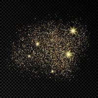 Golden glittering backdrop on a dark background. Background with gold glitter effect and empty space for your text. Vector illustration