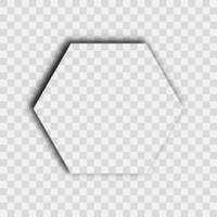 Dark realistic shadow. Hexagon shadow isolated on background. Vector illustration.