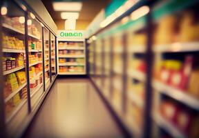 Realistic Blur Background of Store, Department Store, Supermarket or Grocery Store - Image photo