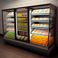 Realistic Abstract Showcase of Grocery Store, Department Store or Supermarket - Image photo