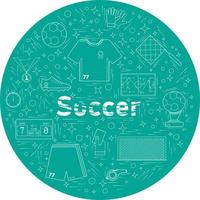 Soccer a set of white elements in a circle vector