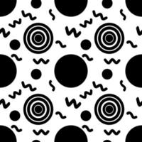 Abstract black and white circle seamless pattern. vector