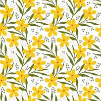 Folk art floral seamless pattern background vector