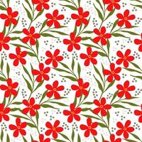 Folk art floral seamless pattern background vector