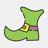 Icon leprechaun shoe. St. Patrick's Day celebration elements. Icons in filled line style. Good for prints, posters, logo, party decoration, greeting card, etc. vector