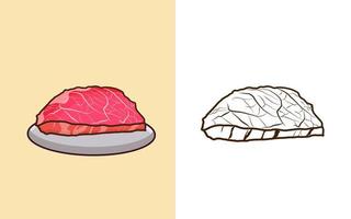 wagyu acortar Arte ilustración grande conjunto mínimos sencillo wagyu asiático comida menú costilla proteína sano restaurante cena carne picar jamón filete wagyu vistoso vector icono acortar Arte.