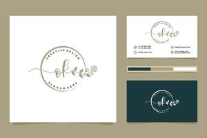 Initial OK Feminine logo collections and business card template Premium Vector