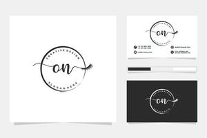 Initial ON Feminine logo collections and business card template Premium Vector