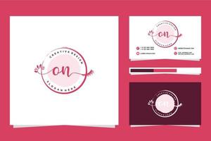 Initial ON Feminine logo collections and business card template Premium Vector