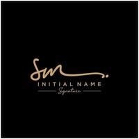 Letter SM Signature Logo Template Vector