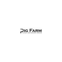 Pig farm logo with pig in negative in the Letter P vector