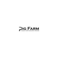 Pig farm logo with pig in negative in the Letter P vector