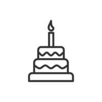 Birthday cake icon vector illustration. Food and cooking.