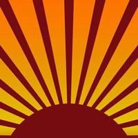 Sun rise red ray with gradient yellow background vector illustration. Red rising sun, sun ray, sun burst. Sun ray minimal vector illustration. Pro vector illustration.