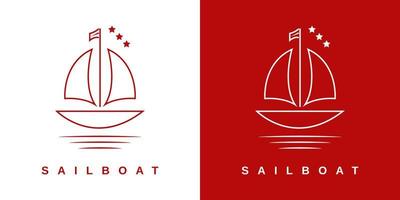 Sailboat Logo Design with a Simple Concept. can be used for your business and company vector