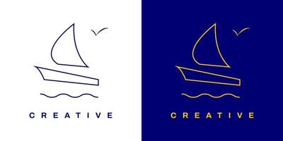 creativo velero logo diseño con múltiple antecedentes. lata ser usado para tu negocio y empresa vector