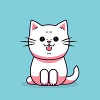 Cartoon cute cat. Cute kitty vector illustration