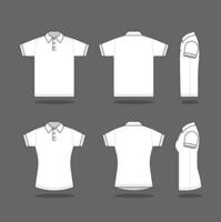 Outline White Polo Shirt Template vector