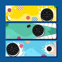 Cookies and Cream Themed Fun Day Event Banner vector