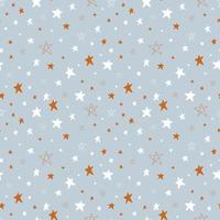 Cute pattern with stars. Cosmos theme. Minimalistic hand drawn vector illustration for paper, fabric, textile.