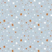 Cute pattern with stars. Cosmos theme. Minimalistic hand drawn vector illustration for paper, fabric, textile.