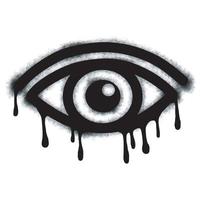 graffiti eyeball sign collection Spray painted black on white. Eyeball symbol. isolated on white background. vector illustration