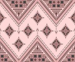 Ethnic folk geometric seamless pattern in dark pink and light brown in vector illustration design for fabric, mat, carpet, scarf, wrapping paper, tile and more