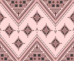 Ethnic folk geometric seamless pattern in dark pink and light brown in vector illustration design for fabric, mat, carpet, scarf, wrapping paper, tile and more