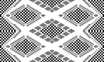 Ethnic folk geometric seamless pattern in black and white tone in vector illustration design for fabric, mat, carpet, scarf, wrapping paper, tile and more