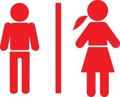 Simple basic sign icon male and female toilet. vector