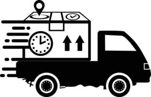 ast delivery truck icon, express delivery, quick move, line symbol on white background vector