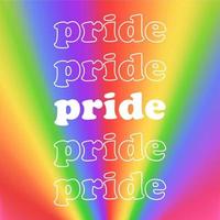 Pride month colourful blurred background. LGBTQ banner in rainbow colors with text vector