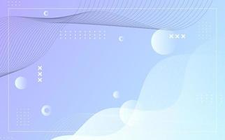 Modern geometric style background, pastel blue and purple color gradation, memphis, wave effect vector
