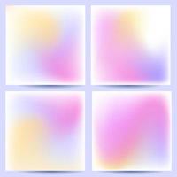 Set of light blurred backgrounds with modern abstract blurred color gradient meshes. Cover Templates collection for brochures, posters, banners, flyers and cards. Vector square illustration.