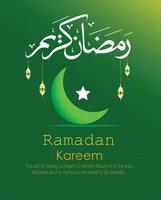 Ramadan Kareem vector illustration template with Arabic Callygraphy