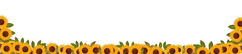 primavera horizontal marco con girasol flores verano vector bandera