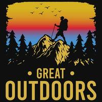 Hiking graphics tshirt design vector