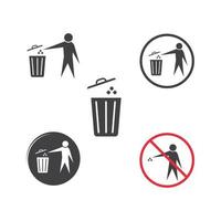 trash can icon lgo vector illustration design